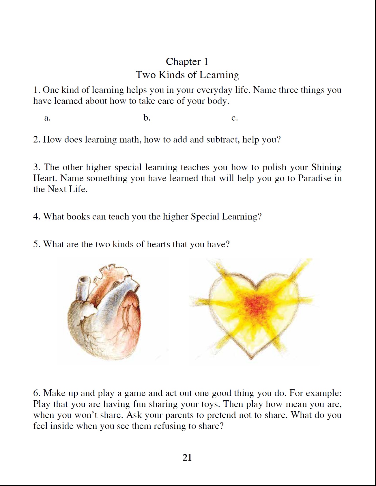 workbook-1-page-21-things-to-do Two Kinds of Learning & Two Hearts